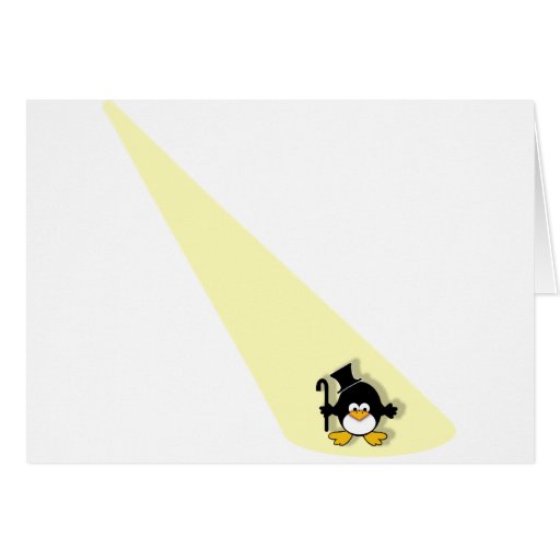 Penguin in the Spotlight Greeting Cards