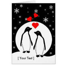 Penguin Love Couple Greeting Card
