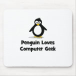 Penguin Loves Computer Geek mousepads