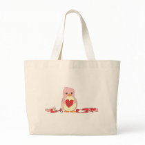 Penguin Making Valentines Canvas Bag