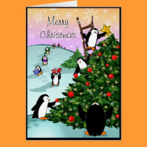 Penguin Merry Christmas cards