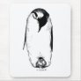 Penguin mother and chick mouse mat