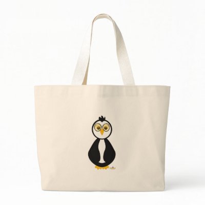 Penguin Nerd With Glasses Tote Bag by animalacres