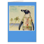 Penguin on Vacation Greeting Cards
