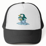penguin sitting on ice cube hats