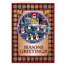 Penguin Skating Party Cards
