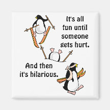 Penguin Ski Adventure Fridge Magnet