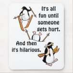 Penguin Ski Adventure Mouse Pads