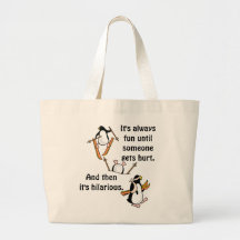 Penguin Ski Adventure Tote Bags