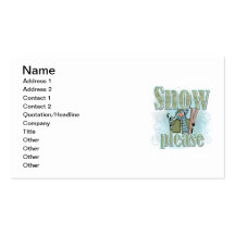 Penguin Ski Snow Please T-shirts and Gifts Business Card