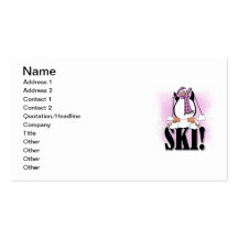 Penguin Ski Tshirts and Gifts Business Card Template