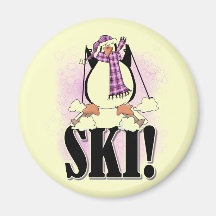 Penguin Ski Tshirts and Gifts Fridge Magnets