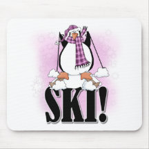 Penguin Ski Tshirts and Gifts Mousepads