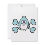 penguin Skull blue Crossbones Personalized Invites