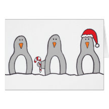 "Penguin Trio" Card