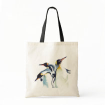 "Penguin Trio" Wildlife Watercolor Art Bags