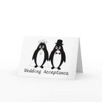 Penguin Wedding Acceptance Card