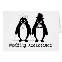 Penguin Wedding Acceptance Card