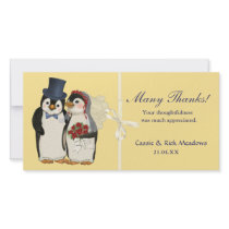Penguin Wedding Customized Photo Card
