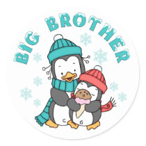 Penguin Winter Big Brother Sticker