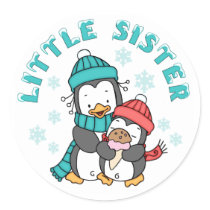 Penguin Winter Little Sister Sticker