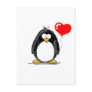 Penguin with a heart balloon postcard