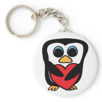 Penguin with Big Red Heart