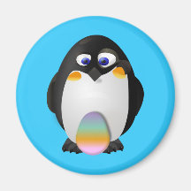 Penguin with Easter Egg Magnets