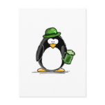 Penguin with Green Beer Postcard