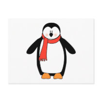 Penguin Wrapped in Red Scarf