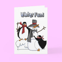 Penguins and Snowman cards