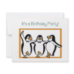 Penguins Birthday Party Invitation
