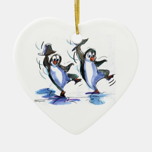 penguins dancing ornament