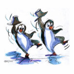 Penguins dancing photo sculptures