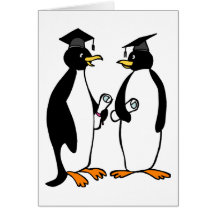 Penguins Graduation Cartoon Cards