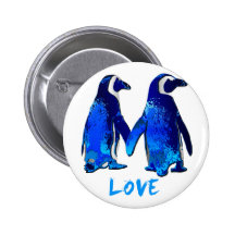Penguins Holding Hands Love Design Pins