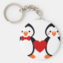 Penguins in Love Keychain