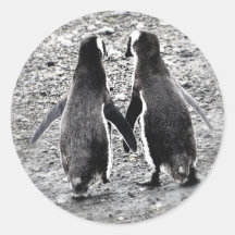 Penguins in Love Round Sticker