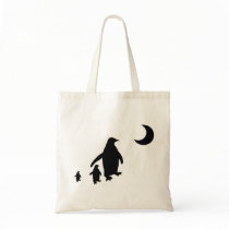Penguins in the Antarctic Moonlight Tote Bag