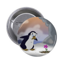 Penguins in the Spring Pinback Buttons