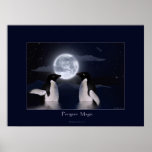 PENGUINS & MOON Art Poster posters