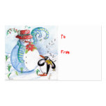 PENGUIN'S SERENADE white blue red black business cards