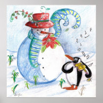 PENGUIN'S SERENADE , white blue red black