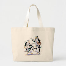 penguins swinging tote bag