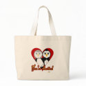 Penguins Wedding Heart You're Invited bags