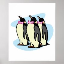 penguins with bowties poster