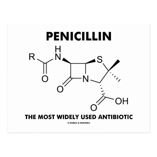 Penicillin Most Widely Used Antibiotic (Chemistry) Post Cards