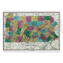 Pennsylvania Map and State Flag cards