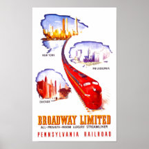 Pennsylvania Railroad Broadway Limited Streamliner Print