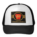 Pennsylvania Railroad Logo, Black & Gold Trucker Hats